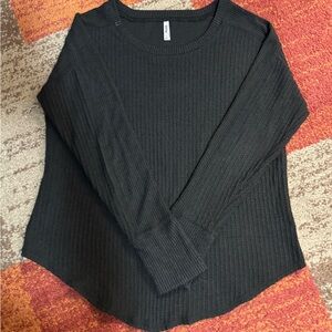 Mudd Black Ribbed Long Sleeve Top